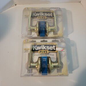 Kwikset Plus Bed & Bath Door Handleset Turn Button Set of 2 Doorknobs NOS